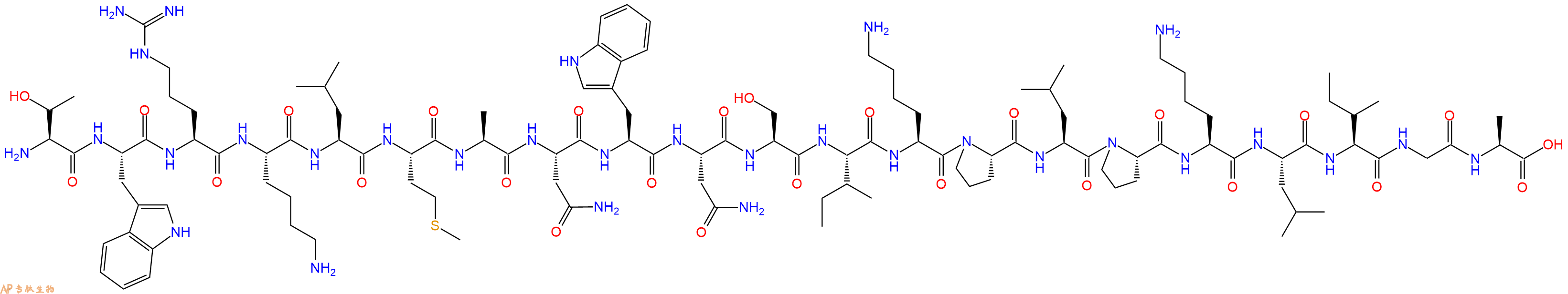 专肽生物产品H2N-Thr-Trp-Arg-Lys-Leu-Met-Ala-Asn-Trp-Asn-Ser-Ile-Lys-Pro-Leu-Pro-Lys-Leu-Ile-Gly-Ala-OH