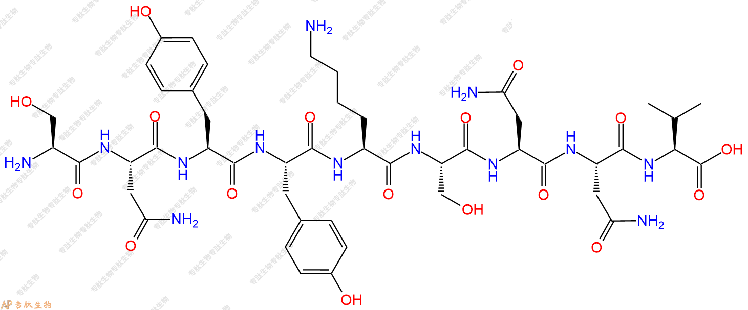 专肽生物产品H2N-Ser-Asn-Tyr-Tyr-Lys-Ser-Asn-Asn-Val-OH
