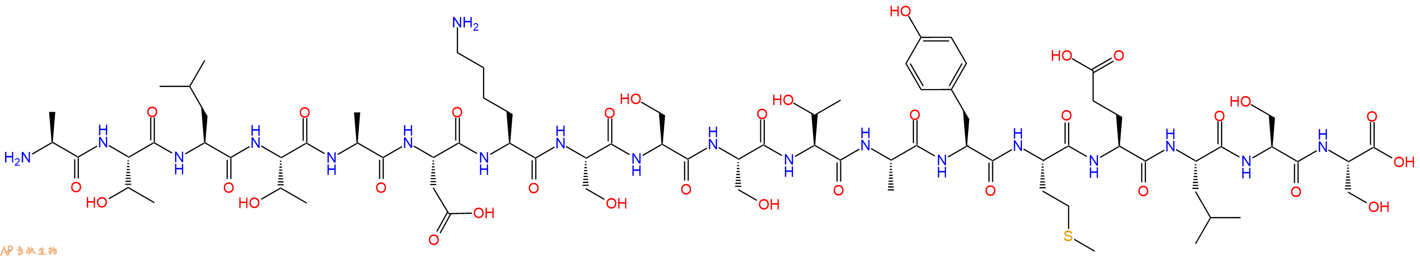 专肽生物产品H2N-Ala-Thr-Leu-Thr-Ala-Asp-Lys-Ser-Ser-Ser-Thr-Ala-Tyr-Met-Glu-Leu-Ser-Ser-OH