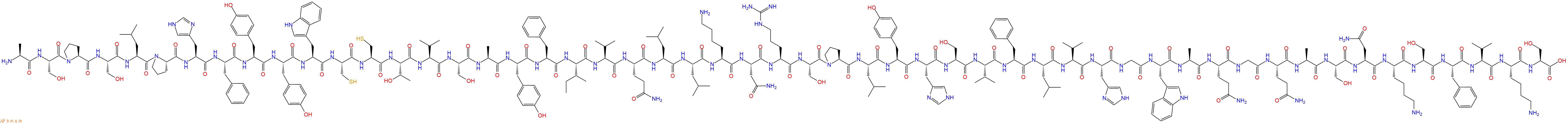 专肽生物产品H2N-Ala-Ser-Pro-Ser-Leu-Pro-His-Phe-Tyr-Tyr-Trp-Cys-Cys-Thr-Val-Ser-Ala-Tyr-Phe-Ile-Val-Gln-Leu-Leu-Lys-Asn-Arg-Ser-Pro-Leu-Tyr-His-Ser-Val-Phe-Leu-Val-His-Gly-Trp-Ala-Gln-Gly-Gln-Ala-Ser-Asn-Lys-Ser-Phe-Val-Lys-Ser-OH