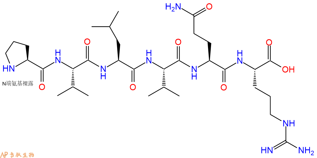 专肽生物产品H2N-Pro-Val-Leu-Val-Gln-Arg-OH