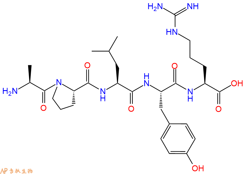 专肽生物产品H2N-Ala-Pro-Leu-Tyr-Arg-OH