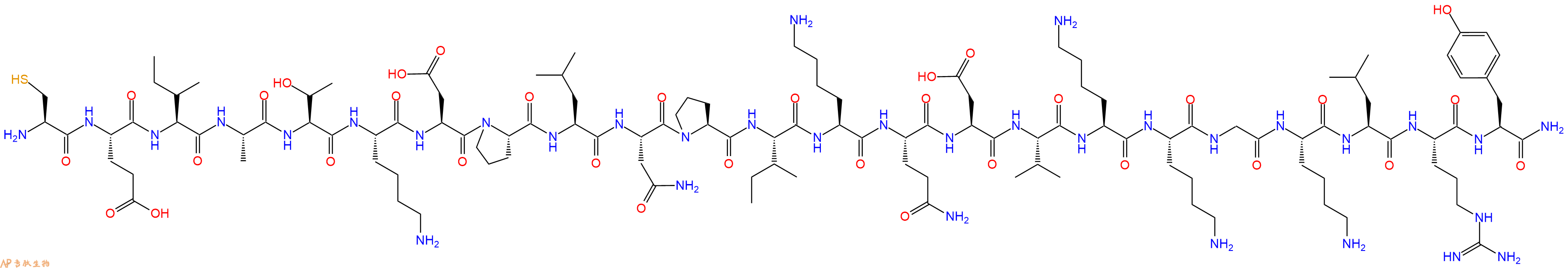 专肽生物产品H2N-Cys-Glu-Ile-Ala-Thr-Lys-Asp-Pro-Leu-Asn-Pro-Ile-Lys-Gln-Asp-Val-Lys-Lys-Gly-Lys-Leu-Arg-Tyr-NH2