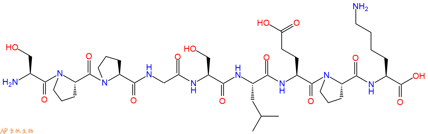 专肽生物产品H2N-Ser-Pro-Pro-Gly-Ser-Leu-Glu-Pro-Lys-OH