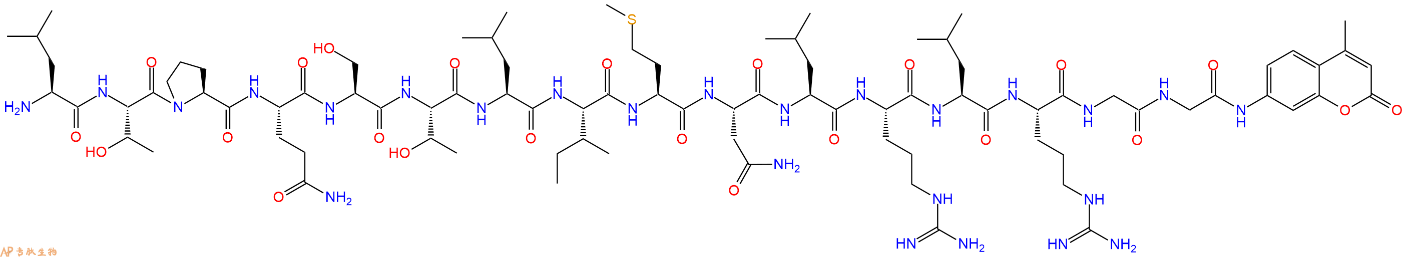 专肽生物产品H2N-Leu-Thr-Pro-Gln-Ser-Thr-Leu-Ile-Met-Asn-Leu-Arg-Leu-Arg-Gly-Gly-AMC