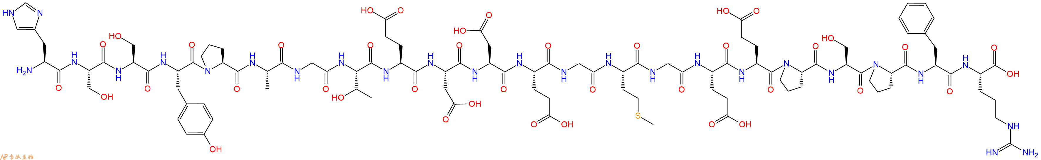 专肽生物产品H2N-His-Ser-Ser-Tyr-Pro-Ala-Gly-Thr-Glu-Asp-Asp-Glu-Gly-Met-Gly-Glu-Glu-Pro-Ser-Pro-Phe-Arg-OH