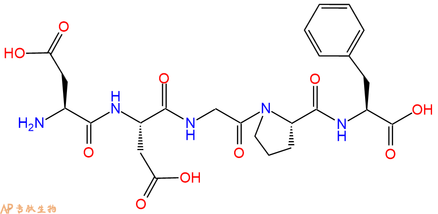 专肽生物产品H2N-Asp-Asp-Gly-Pro-Phe-OH