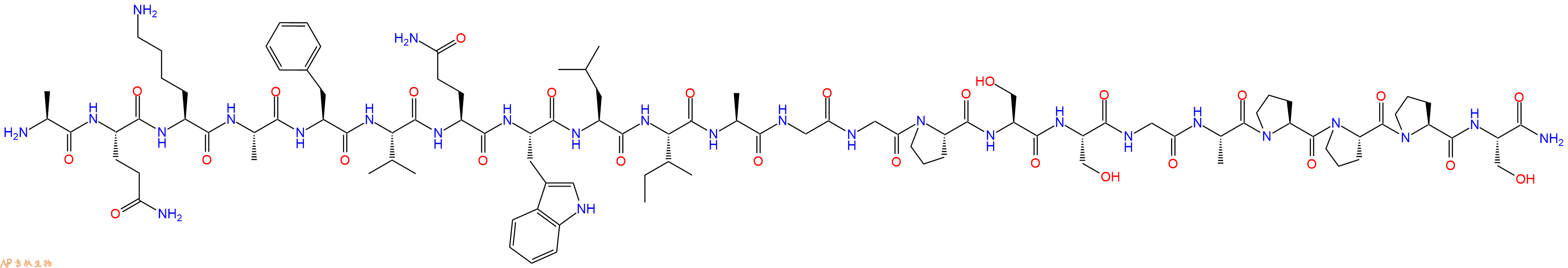专肽生物产品H2N-Ala-Gln-Lys-Ala-Phe-Val-Gln-Trp-Leu-Ile-Ala-Gly-Gly-Pro-Ser-Ser-Gly-Ala-Pro-Pro-Pro-Ser-NH2