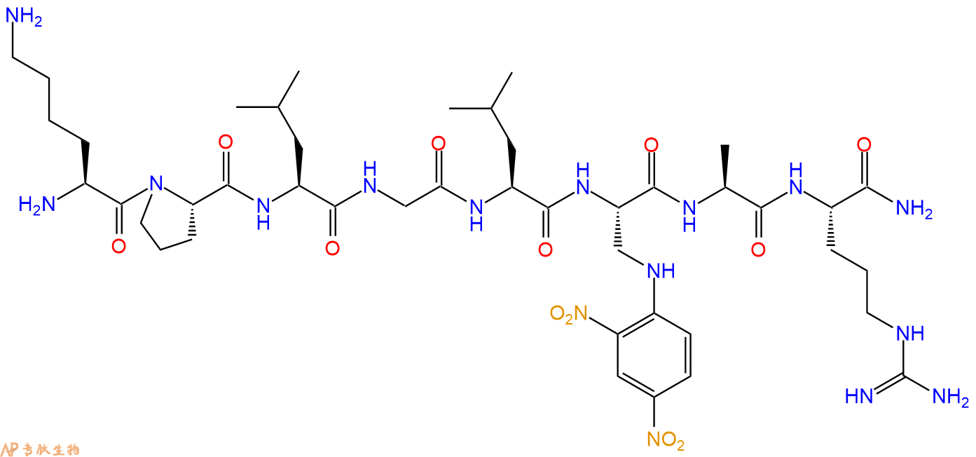 专肽生物产品H2N-Lys-Pro-Leu-Gly-Leu-Dap(Dnp)-Ala-Arg-NH2