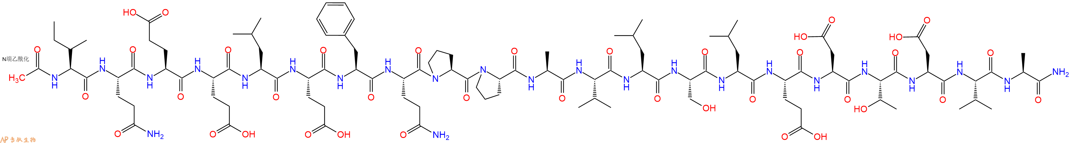 专肽生物产品Ac-Ile-Gln-Glu-Glu-Leu-Glu-Phe-Gln-Pro-Pro-Ala-Val-Leu-Ser-Leu-Glu-Asp-Thr-Asp-Val-Ala-NH2