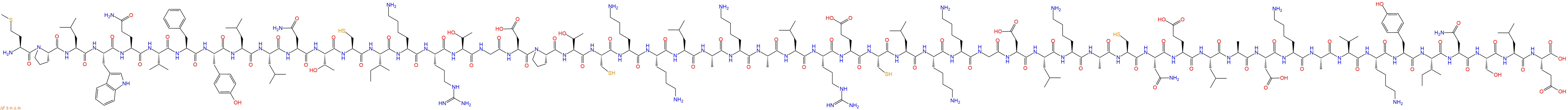 专肽生物产品H2N-Met-Pro-Leu-Trp-Gln-Val-Phe-Tyr-Leu-Leu-Asn-Thr-Cys-Ile-Lys-Arg-Thr-Gly-Asp-Pro-Thr-Cys-Lys-Lys-Leu-Ala-Lys-Ala-Leu-Arg-Glu-Cys-Leu-Lys-Lys-Gly-Asp-Leu-Lys-Ala-Cys-Asn-Glu-Leu-Ala-Asp-Lys-Ala-Val-Lys-Tyr-Ile-Asn-Ser-Leu-Glu-OH