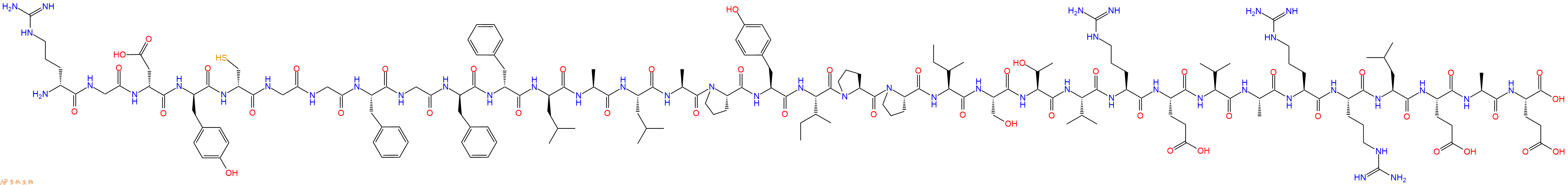专肽生物产品H2N-DArg-Gly-DAsp-DTyr-DCys-Gly-Gly-Phe-Gly-DPhe-DPhe-DLeu-Ala-Leu-Ala-Pro-Tyr-Ile-Pro-Pro-Ile-Ser-Thr-Val-Arg-Glu-Val-Ala-Arg-Arg-Leu-Glu-Ala-Glu-OH