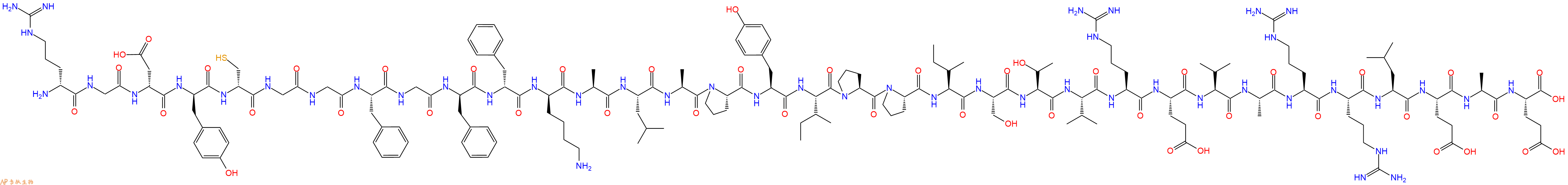专肽生物产品H2N-DArg-Gly-DAsp-DTyr-DCys-Gly-Gly-Phe-Gly-DPhe-DPhe-DLys-Ala-Leu-Ala-Pro-Tyr-Ile-Pro-Pro-Ile-Ser-Thr-Val-Arg-Glu-Val-Ala-Arg-Arg-Leu-Glu-Ala-Glu-OH