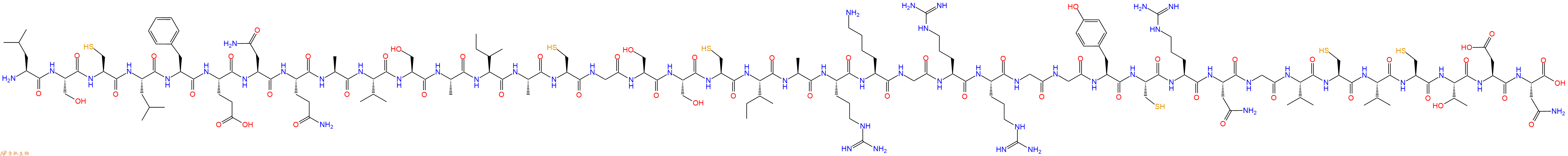 专肽生物产品H2N-Leu-Ser-Cys-Leu-Phe-Glu-Asn-Gln-Ala-Val-Ser-Ala-Ile-Ala-Cys-Gly-Ser-Ser-Cys-Ile-Ala-Arg-Lys-Gly-Arg-Arg-Gly-Gly-Tyr-Cys-Arg-Asn-Gly-Val-Cys-Val-Cys-Thr-Asp-Asn-OH