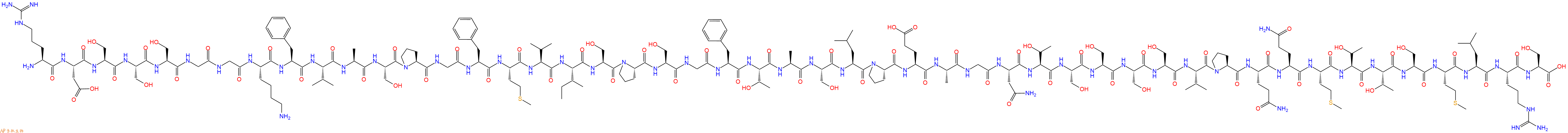 专肽生物产品H2N-Arg-Asp-Ser-Ser-Ser-Gly-Gly-Lys-Phe-Val-Ala-Ser-Pro-Gly-Phe-Met-Val-Ile-Ser-Pro-Ser-Gly-Phe-Thr-Ala-Ser-Leu-Pro-Glu-Ala-Gly-Asn-Thr-Ser-Ser-Ser-Ser-Val-Pro-Gln-Gln-Met-Thr-Thr-Ser-Met-Leu-Arg-Ser-OH