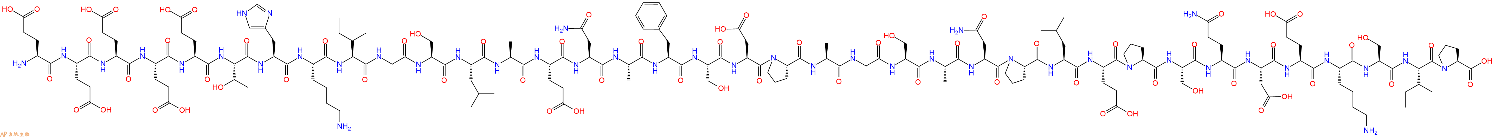 专肽生物产品H2N-Glu-Glu-Glu-Glu-Glu-Thr-His-Lys-Ile-Gly-Ser-Leu-Ala-Glu-Asn-Ala-Phe-Ser-Asp-Pro-Ala-Gly-Ser-Ala-Asn-Pro-Leu-Glu-Pro-Ser-Gln-Asp-Glu-Lys-Ser-Ile-Pro-OH