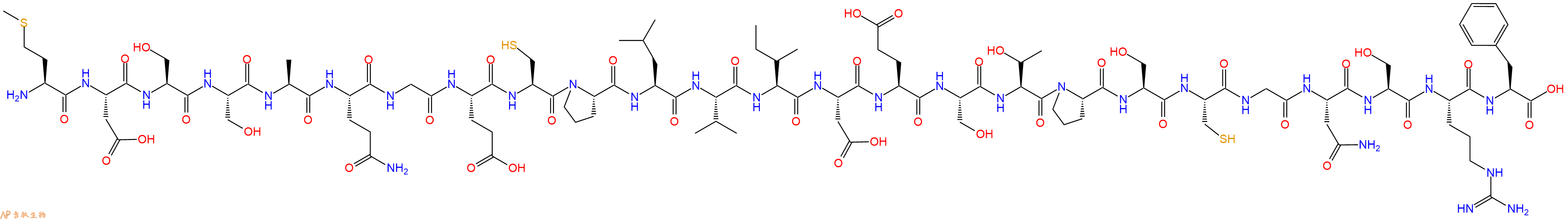 专肽生物产品H2N-Met-Asp-Ser-Ser-Ala-Gln-Gly-Glu-Cys-Pro-Leu-Val-Ile-Asp-Glu-Ser-Thr-Pro-Ser-Cys-Gly-Asn-Ser-Arg-Phe-OH