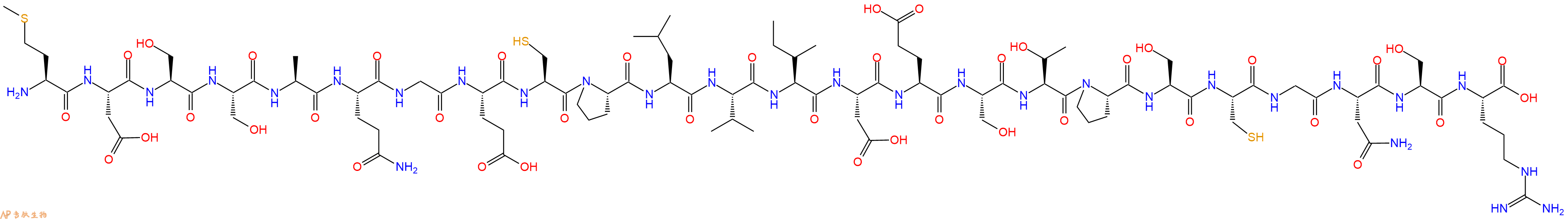 专肽生物产品H2N-Met-Asp-Ser-Ser-Ala-Gln-Gly-Glu-Cys-Pro-Leu-Val-Ile-Asp-Glu-Ser-Thr-Pro-Ser-Cys-Gly-Asn-Ser-Arg-OH