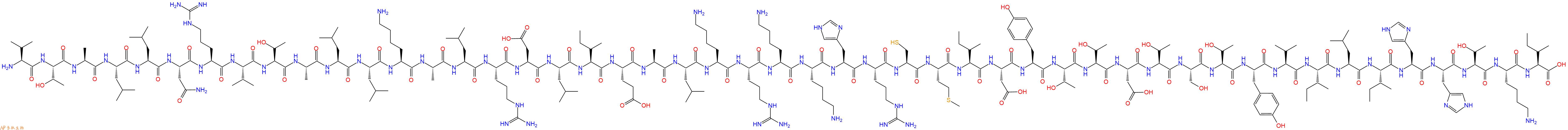 专肽生物产品H2N-Val-Thr-Ala-Leu-Leu-Asn-Arg-Val-Thr-Ala-Leu-Leu-Lys-Ala-Leu-Arg-Asp-Leu-Ile-Glu-Ala-Leu-Lys-Arg-Lys-Lys-His-Arg-Cys-Met-Ile-Asp-Tyr-Thr-Thr-Asp-Thr-Ser-Thr-Tyr-Val-Ile-Leu-Ile-His-His-Thr-Lys-Ile-OH