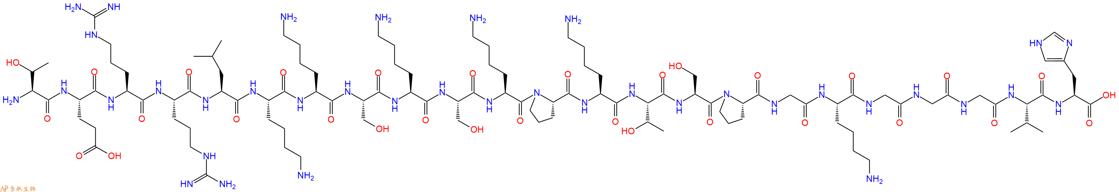 专肽生物产品H2N-Thr-Glu-Arg-Arg-Leu-Lys-Lys-Ser-Lys-Ser-Lys-Pro-Lys-Thr-Ser-Pro-Gly-Lys-Gly-Gly-Gly-Val-His-OH