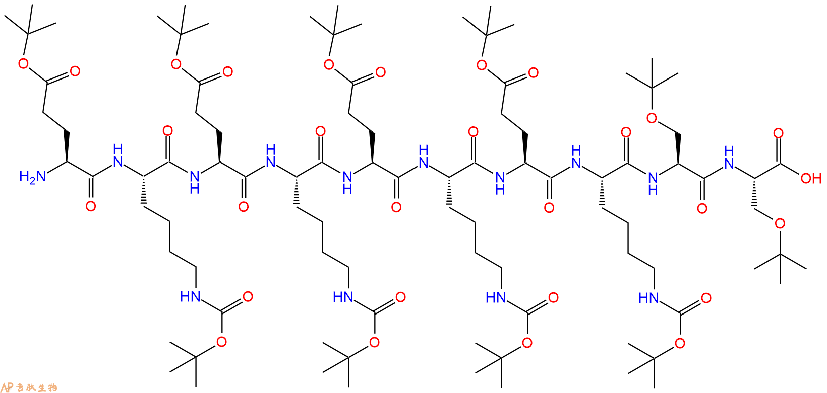 专肽生物产品H2N-Glu(OtBu)-Lys(Boc)-Glu(OtBu)-Lys(Boc)-Glu(OtBu)-Lys(Boc)-Glu(OtBu)-Lys(Boc)-Ser(tBu)-Ser(tBu)-OH