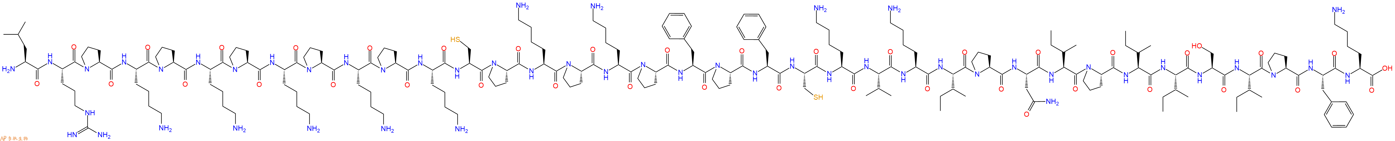 专肽生物产品H2N-Leu-Arg-Pro-Lys-Pro-Lys-Pro-Lys-Pro-Lys-Pro-Lys-Cys-Pro-Lys-Pro-Lys-Pro-Phe-Pro-Phe-Cys-Lys-Val-Lys-Ile-Pro-Asn-Ile-Pro-Ile-Ile-Ser-Ile-Pro-Phe-Lys-OH