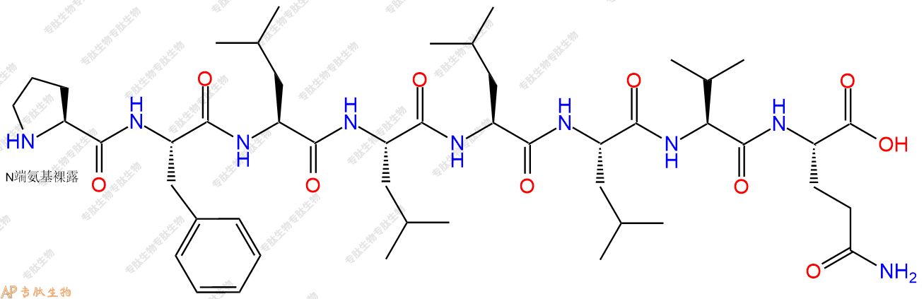 专肽生物产品H2N-Pro-Phe-Leu-Leu-Leu-Leu-Val-Gln-OH
