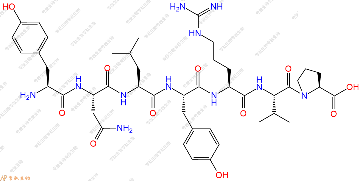 专肽生物产品H2N-Tyr-Asn-Leu-Tyr-Arg-Val-Pro-OH