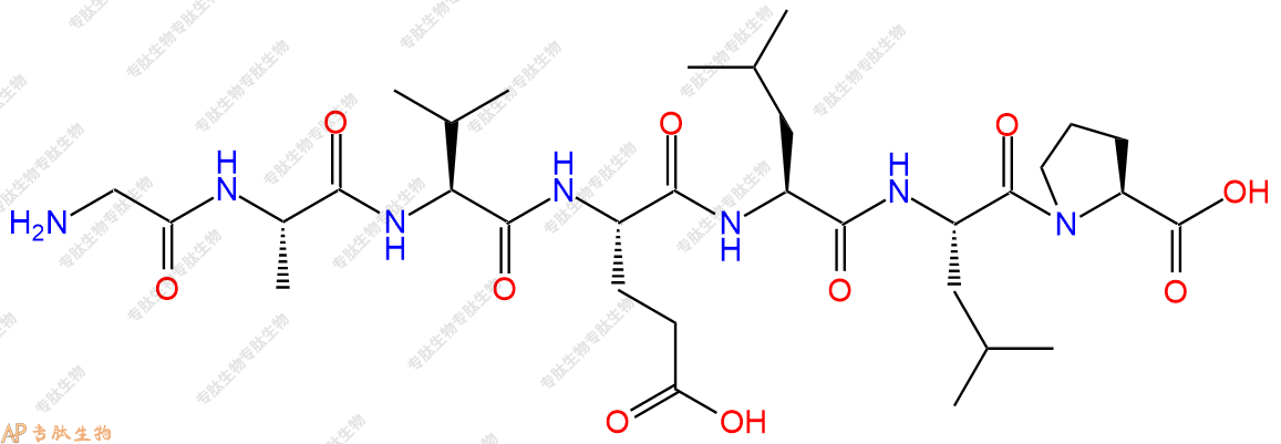 专肽生物产品H2N-Gly-Ala-Val-Glu-Leu-Leu-Pro-OH