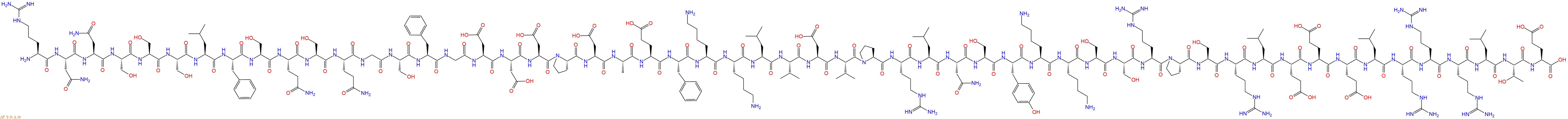 专肽生物产品H2N-Arg-Asn-Asn-Ser-Ser-Ser-Leu-Phe-Ser-Gln-Ser-Gln-Gly-Ser-Phe-Gly-Asp-Asp-Asp-Pro-Asp-Ala-Glu-Phe-Lys-Lys-Leu-Val-Asp-Val-Pro-Arg-Leu-Asn-Ser-Tyr-Lys-Lys-Ser-Ser-Arg-Pro-Ser-Arg-Leu-Glu-Glu-Glu-Leu-Arg-Arg-Arg-Leu-Thr-Glu-OH