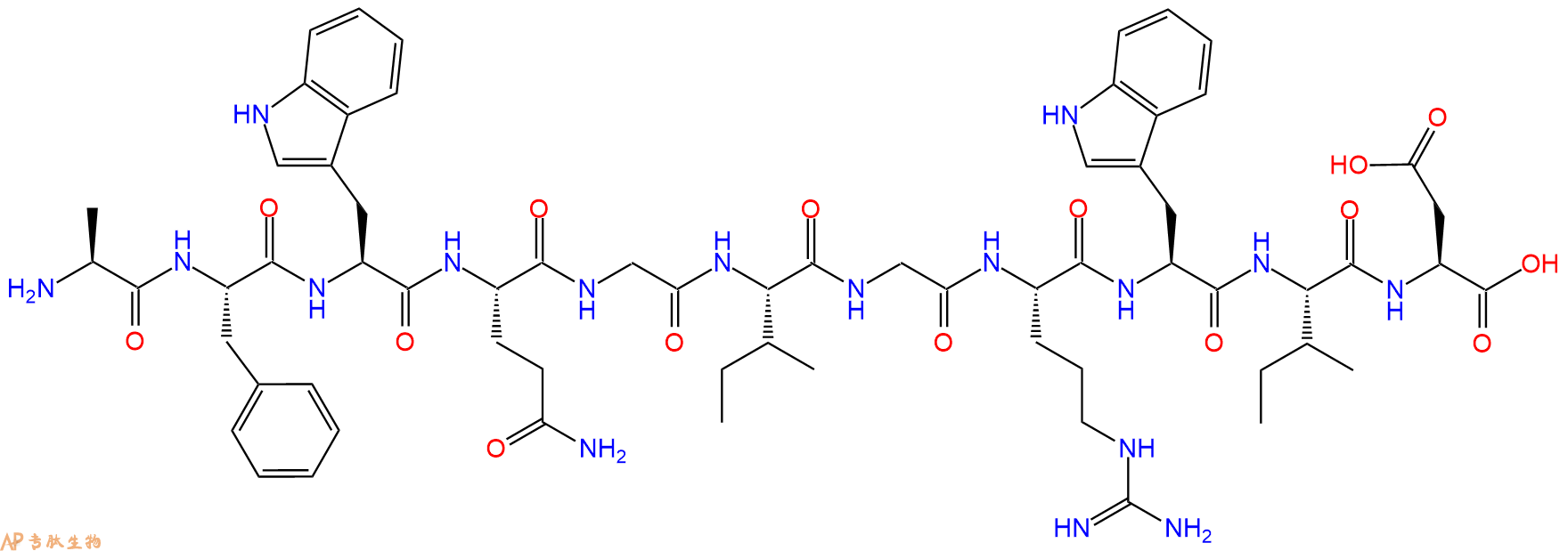 专肽生物产品H2N-Ala-Phe-Trp-Gln-Gly-Ile-Gly-Arg-Trp-Ile-Asp-OH