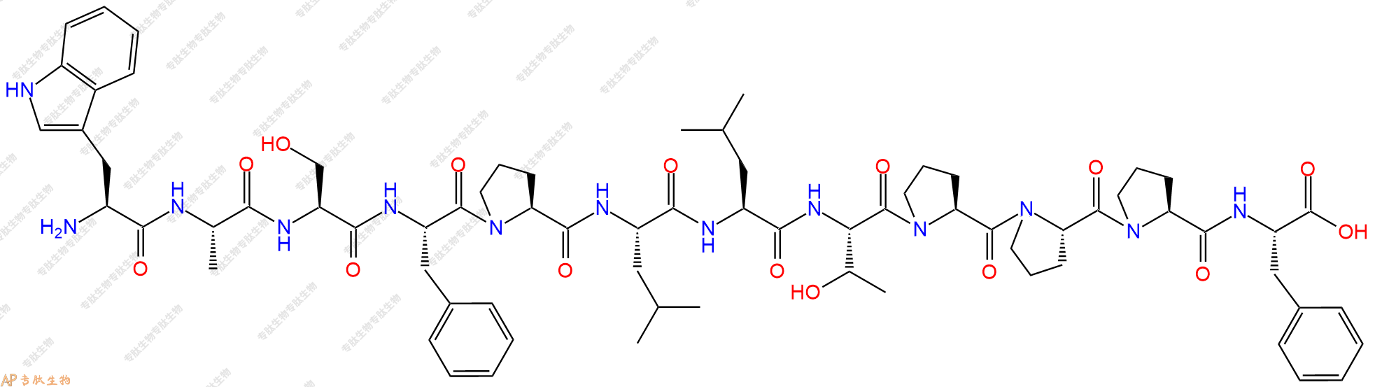 专肽生物产品H2N-Trp-Ala-Ser-Phe-Pro-Leu-Leu-Thr-Pro-Pro-Pro-Phe-OH