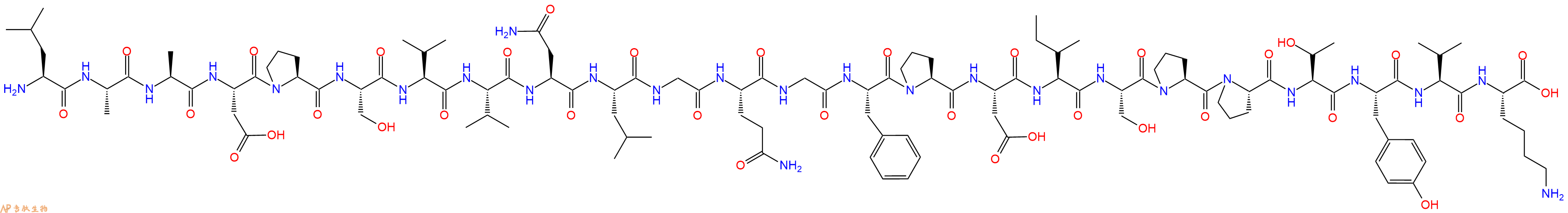 专肽生物产品H2N-Leu-Ala-Ala-Asp-Pro-Ser-Val-Val-Asn-Leu-Gly-Gln-Gly-Phe-Pro-Asp-Ile-Ser-Pro-Pro-Thr-Tyr-Val-Lys-OH