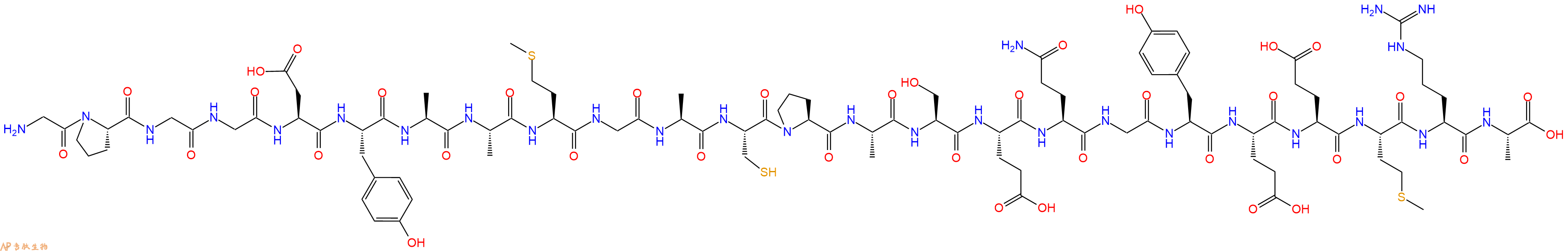 专肽生物产品H2N-Gly-Pro-Gly-Gly-Asp-Tyr-Ala-Ala-Met-Gly-Ala-Cys-Pro-Ala-Ser-Glu-Gln-Gly-Tyr-Glu-Glu-Met-Arg-Ala-OH
