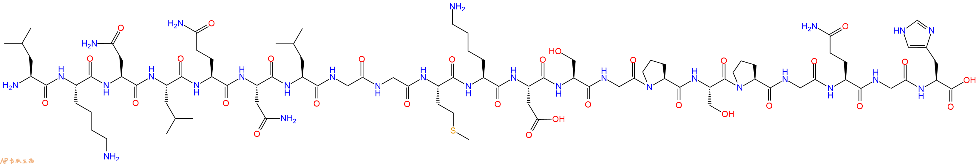 专肽生物产品H2N-Leu-Lys-Asn-Leu-Gln-Asn-Leu-Gly-Gly-Met-Lys-Asp-Ser-Gly-Pro-Ser-Pro-Gly-Gln-Gly-His-OH