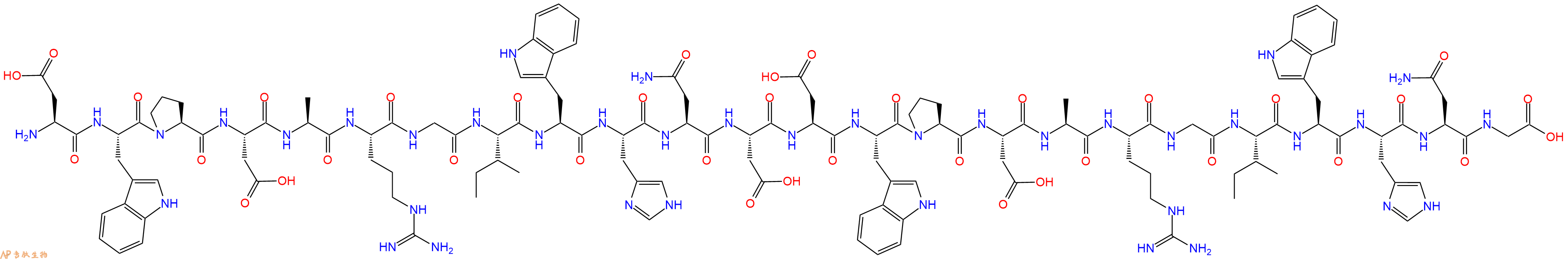 专肽生物产品H2N-Asp-Trp-Pro-Asp-Ala-Arg-Gly-Ile-Trp-His-Asn-Asp-Asp-Trp-Pro-Asp-Ala-Arg-Gly-Ile-Trp-His-Asn-Gly-OH