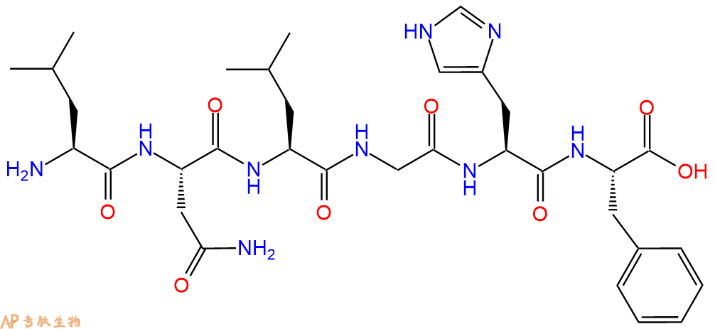 专肽生物产品H2N-Leu-Asn-Leu-Gly-His-Phe-OH