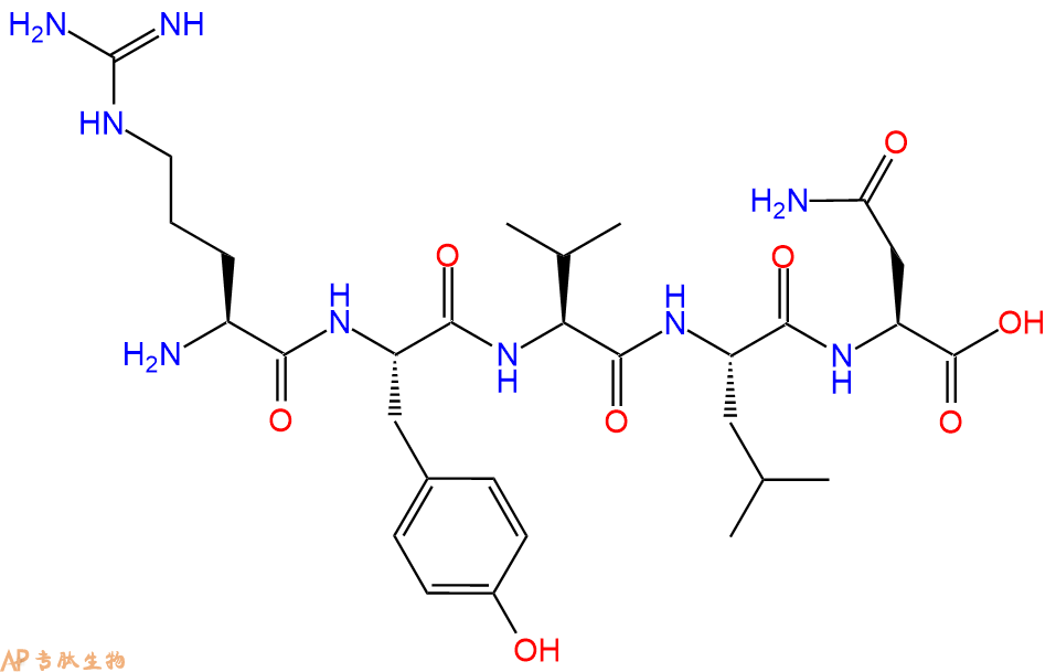 专肽生物产品H2N-Arg-Tyr-Val-Leu-Asn-OH