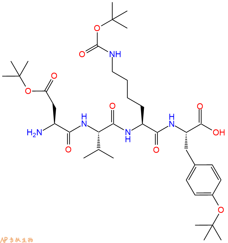 专肽生物产品H2N-Asp(OtBu)-Val-Lys(Boc)-Tyr(tBu)-OH
