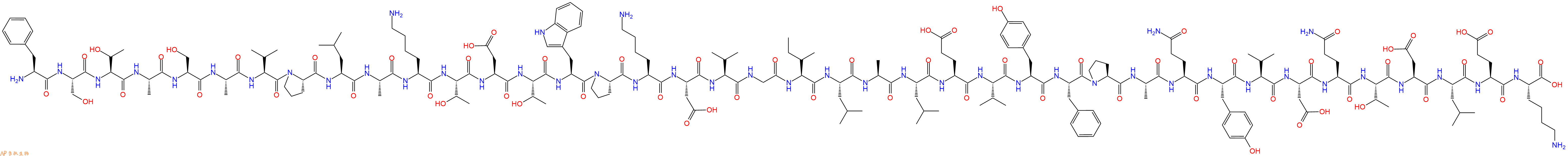 专肽生物产品H2N-Phe-Ser-Thr-Ala-Ser-Ala-Val-Pro-Leu-Ala-Lys-Thr-Asp-Thr-Trp-Pro-Lys-Asp-Val-Gly-Ile-Leu-Ala-Leu-Glu-Val-Tyr-Phe-Pro-Ala-Gln-Tyr-Val-Asp-Gln-Thr-Asp-Leu-Glu-Lys-OH