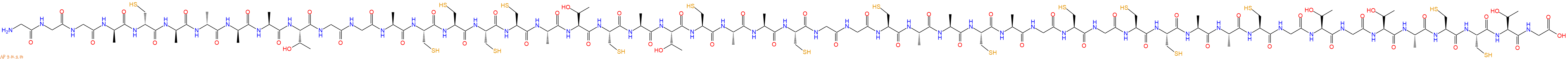 专肽生物产品H2N-Gly-Gly-Gly-DAla-DCys-DAla-DAla-DAla-Ala-Thr-Gly-Gly-Ala-Cys-Cys-Cys-Cys-Ala-Thr-Cys-Ala-Thr-Cys-Ala-Ala-Cys-Gly-Gly-Cys-Ala-Ala-Cys-Ala-Gly-Cys-Gly-Cys-Cys-Ala-Ala-Cys-Gly-Thr-Gly-Thr-Ala-Cys-Cys-Thr-Gly-OH
