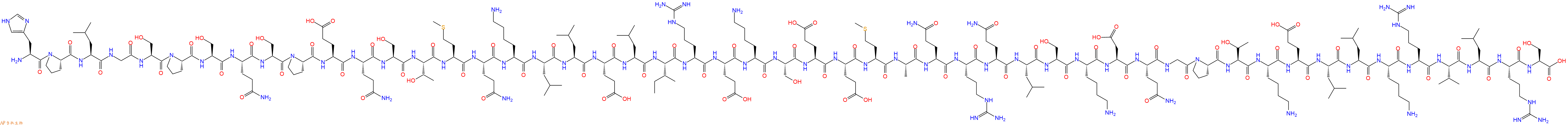 专肽生物产品H2N-His-Pro-Leu-Gly-Ser-Pro-Ser-Gln-Ser-Pro-Glu-Gln-Ser-Thr-Met-Gln-Lys-Leu-Leu-Glu-Leu-Ile-Arg-Glu-Lys-Ser-Glu-Glu-Met-Ala-Gln-Arg-Gln-Leu-Ser-Lys-Asp-Gln-Gly-Pro-Thr-Lys-Glu-Leu-Leu-Lys-Arg-Val-Leu-Arg-Ser-OH
