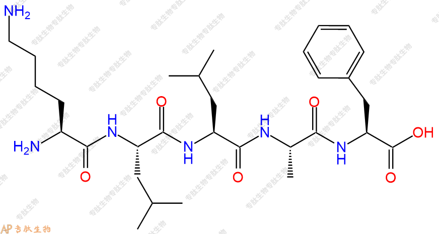 专肽生物产品H2N-Lys-Leu-Leu-Ala-Phe-OH