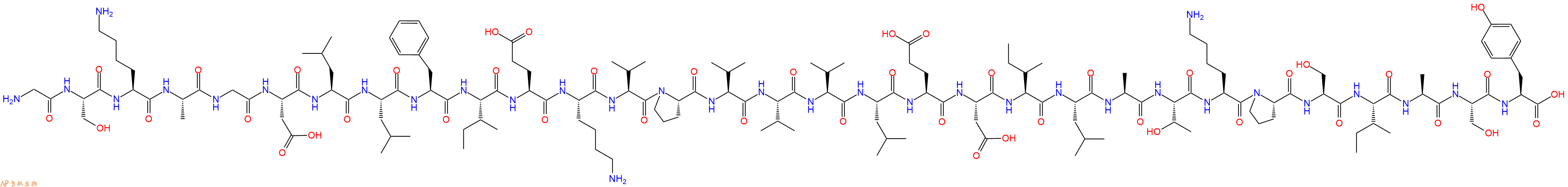 专肽生物产品H2N-Gly-Ser-Lys-Ala-Gly-Asp-Leu-Leu-Phe-Ile-Glu-Lys-Val-Pro-Val-Val-Val-Leu-Glu-Asp-Ile-Leu-Ala-Thr-Lys-Pro-Ser-Ile-Ala-Ser-Tyr-OH