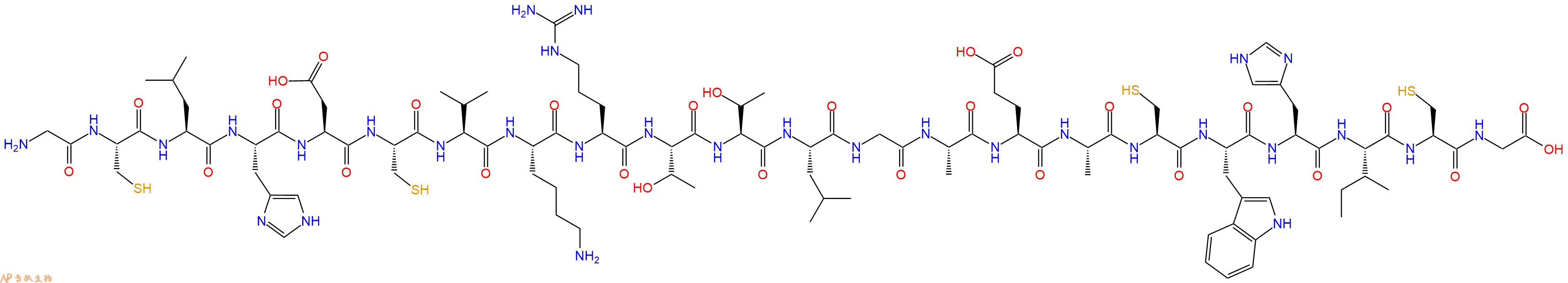 专肽生物产品H2N-Gly-Cys-Leu-His-Asp-Cys-Val-Lys-Arg-Thr-Thr-Leu-Gly-Ala-Glu-Ala-Cys-Trp-His-Ile-Cys-Gly-OH