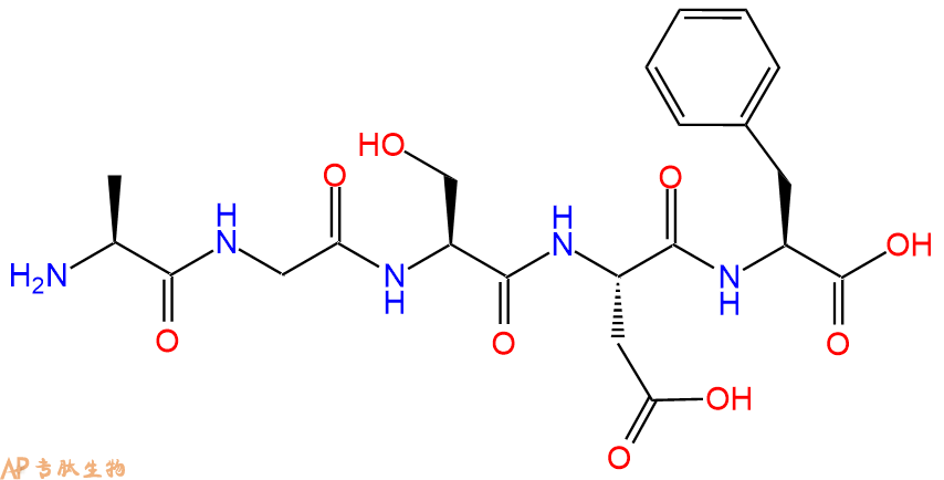 专肽生物产品H2N-Ala-Gly-Ser-Asp-Phe-OH