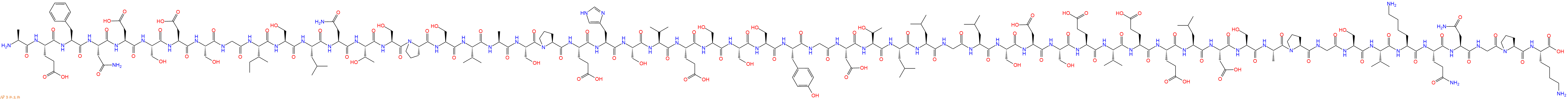 专肽生物产品H2N-Ala-Glu-Phe-Asn-Asp-Ser-Asp-Ser-Gly-Ile-Ser-Leu-Asn-Thr-Ser-Pro-Ser-Val-Ala-Ser-Pro-Glu-His-Ser-Val-Glu-Ser-Ser-Ser-Tyr-Gly-Asp-Thr-Leu-Leu-Gly-Leu-Ser-Asp-Ser-Glu-Val-Glu-Glu-Leu-Asp-Ser-Ala-Pro-Gly-Ser-Val-Lys-Gln-Asn-Gly-Pro-Lys-OH