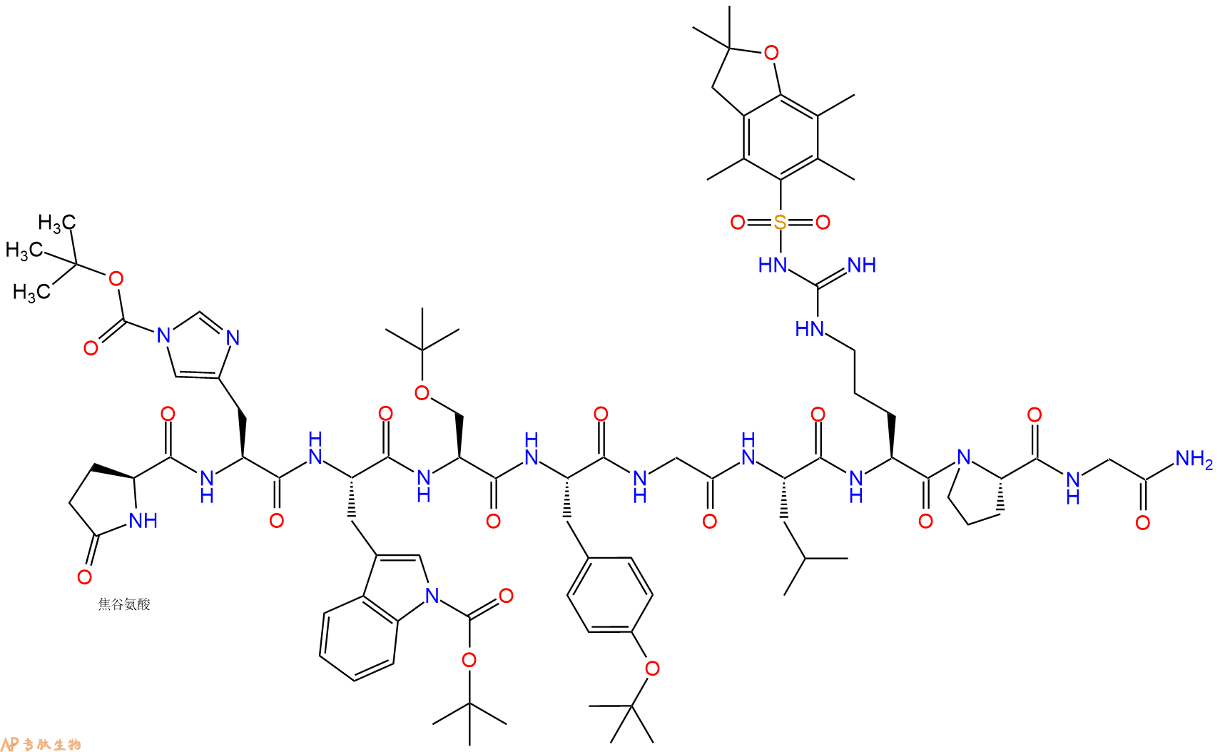 专肽生物产品Pyr-His(Boc)-Trp(Boc)-Ser(tBu)-Tyr(tBu)-Gly-Leu-Arg(Pbf)-Pro-Gly-NH2