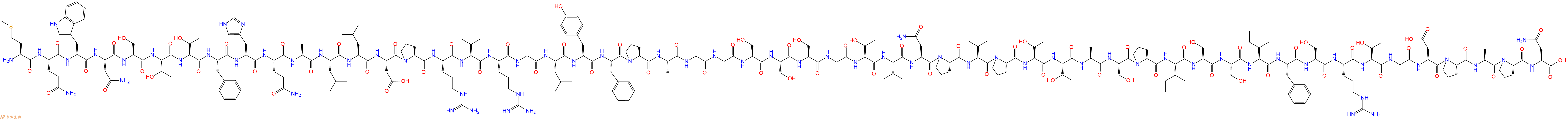 专肽生物产品H2N-Met-Gln-Trp-Asn-Ser-Thr-Thr-Phe-His-Gln-Ala-Leu-Leu-Asp-Pro-Arg-Val-Arg-Gly-Leu-Tyr-Phe-Pro-Ala-Gly-Gly-Ser-Ser-Ser-Gly-Thr-Val-Asn-Pro-Val-Pro-Thr-Thr-Ala-Ser-Pro-Ile-Ser-Ser-Ile-Phe-Ser-Arg-Thr-Gly-Asp-Pro-Ala-Pro-Asn-OH