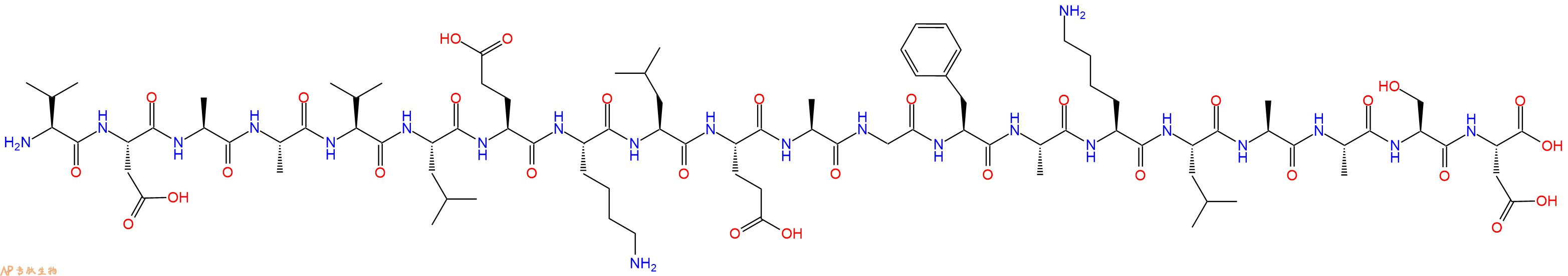 专肽生物产品H2N-Val-Asp-Ala-Ala-Val-Leu-Glu-Lys-Leu-Glu-Ala-Gly-Phe-Ala-Lys-Leu-Ala-Ala-Ser-Asp-OH